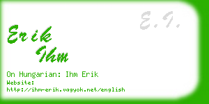 erik ihm business card